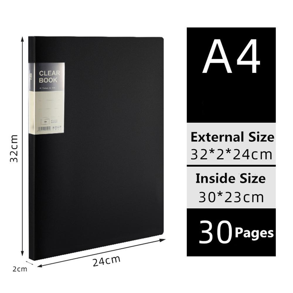 A4 File Folder Display Book 20/30/40/60 Pages Transparent Insert Paper Document Organizer Bag Office School Supplies Quality