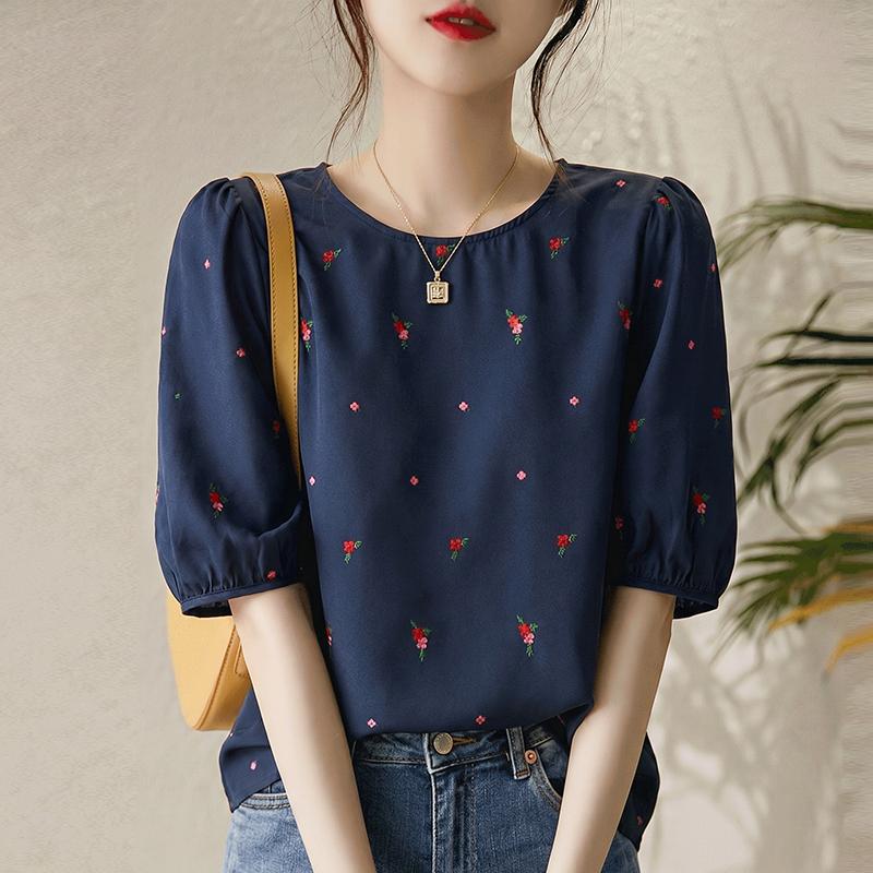 ZANZEA Lässige Bluse mit Rundhalsausschnitt und halblangen Ärmeln für Damen