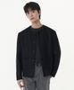 Round Neck Tweed Jacket [Black]