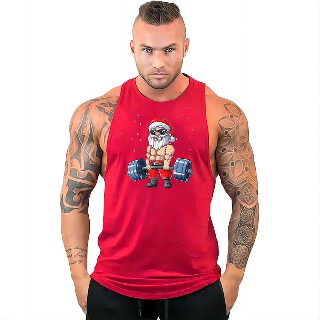 Gym Sports Men's Vest Fashion Multi-color Fun Printed Tracksuit Top Comfortable Lightweight Breathable Quick-drying Vest Top