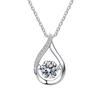 925 Sterling Silver Zircon Woman Necklace Shiny Charm Geometric Shape Pendant Choker Birthday Party Gift Exquisite Jewelry