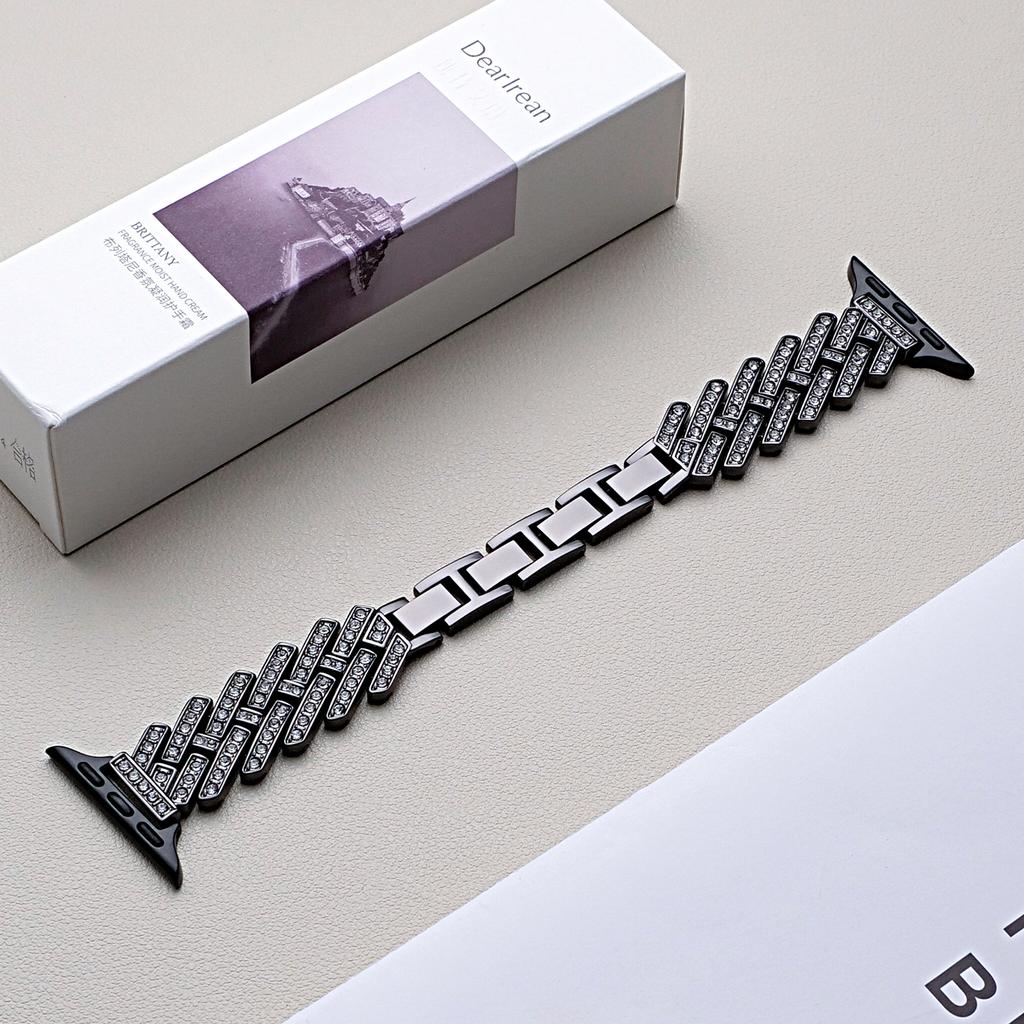 Diamond Strap Suitable for Apple Watch 40/44/38/45/41/49/42mm Metal Bracelet iWatch Series Se 7 6 3 5 Ultra 2 8 9