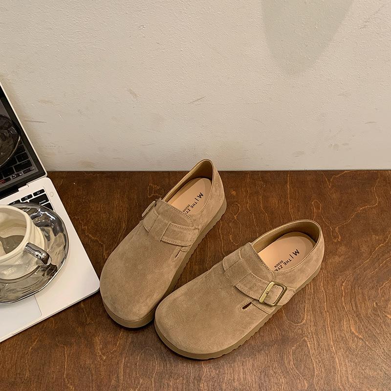 Thick-soled height-increasing Boken shoes women's all-inclusive 2025 spring and autumn new Doudou shoes lazy one-pedal casual Doudou shoes