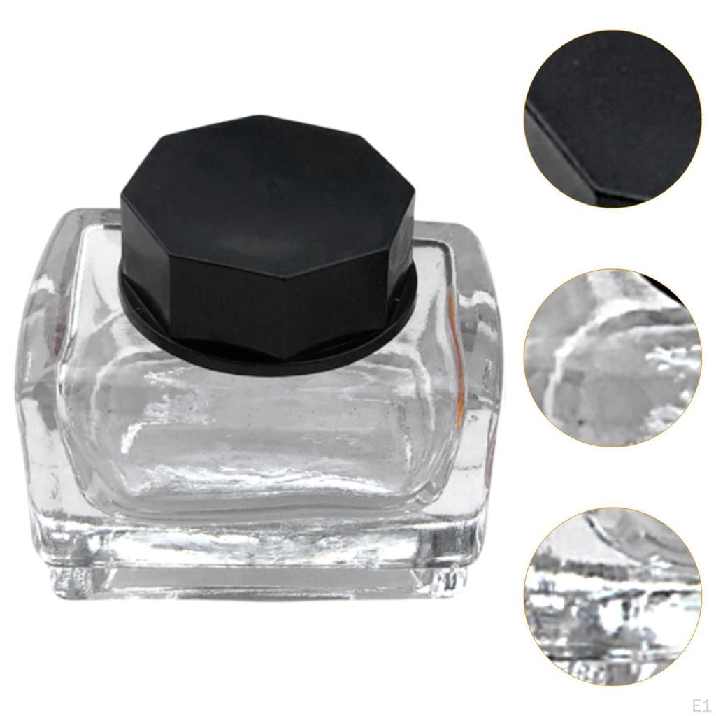 2 Stück Glasflaschen Tinten Nachfüllprobe Mini Klar Nachfüllbar Aufbewahrung mit Kappe