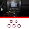 Red Alloy Center Console Switch Button Ring Knob Covery trim For Hummer H3 05-09