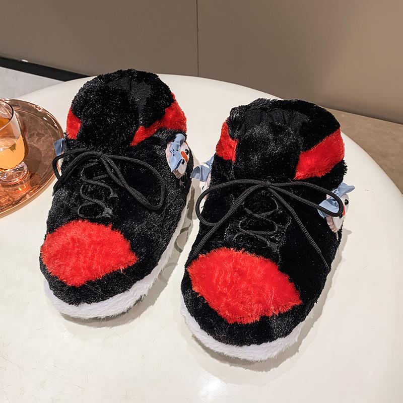 Fashion Winter New Fashion Flat Cotton Boots Women's Round Head Suede Front Lace-up Matching Color Soft Soled Shoes