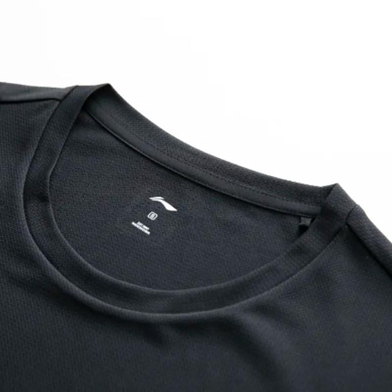 Li-Ning Plain Round Neck Pullover Short Sleeve T-Shirt Logo Print Simple Lightweight Breathable Shorts Casual Sports Suit ATST641-1+AKSV843-1