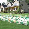 200*40cm Jungle Animal Theme Safari Happy Birthday Party Decoration Baby Shower Banner Background Kids Favor Monkey Giraffe