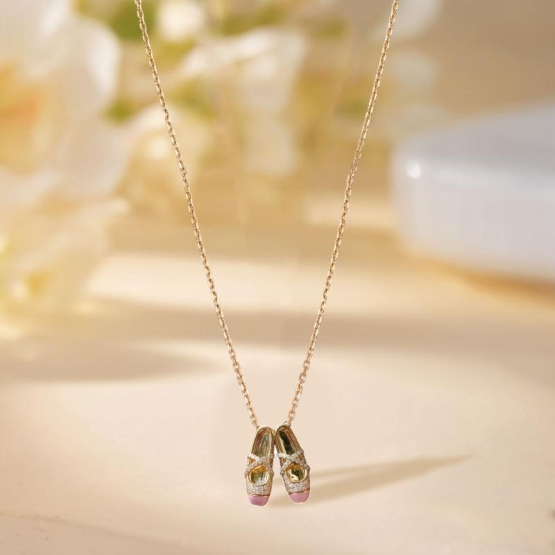 Multipurpose Ballet Theme Jewelry Sturdy Alloy Necklace With Elegant Crystals Ideal Gifts for Teen Girls Outfits