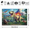 Vulkan T-Rex Dinosaurier Wandteppich, Jurassische Dschungellandschaft Wanddekoration für Jungenzimmer & Thematische Geburtstagsparty