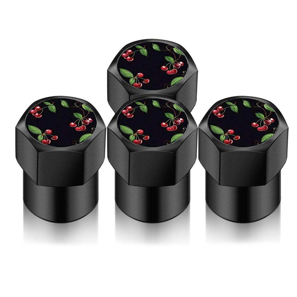 

4pcs Universal Car Wheel Tire Stem Air Valve Caps Covers Cherry Shape Sticker Accessories For Cars Auto Motorcycles Trucks Bike чёрный