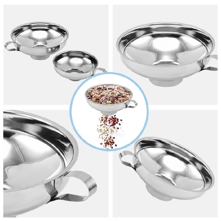Mehrzweck-Edelstahltrichter mit breiter Öffnung, Lebensmittelqualität, Metall, Marmeladentrichter, Einmachtrichter, effizientes Küchenwerkzeug