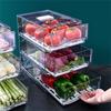 Practical Stackable Kitchen Fridge Organizers Bins Storage Container With Clear Lid for Food Storage Organization
