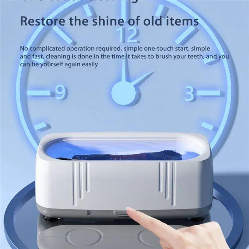 A78E-USB Powered 360° Cleaning Glasses Blue Light Irradiation Multifunctional Jewel Cleaner Fully Automatic Dirt Removal Jewelry