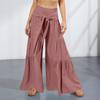 Women's Casual Fashion All-match Daily Pleated Wide-leg Monochrome Trousers