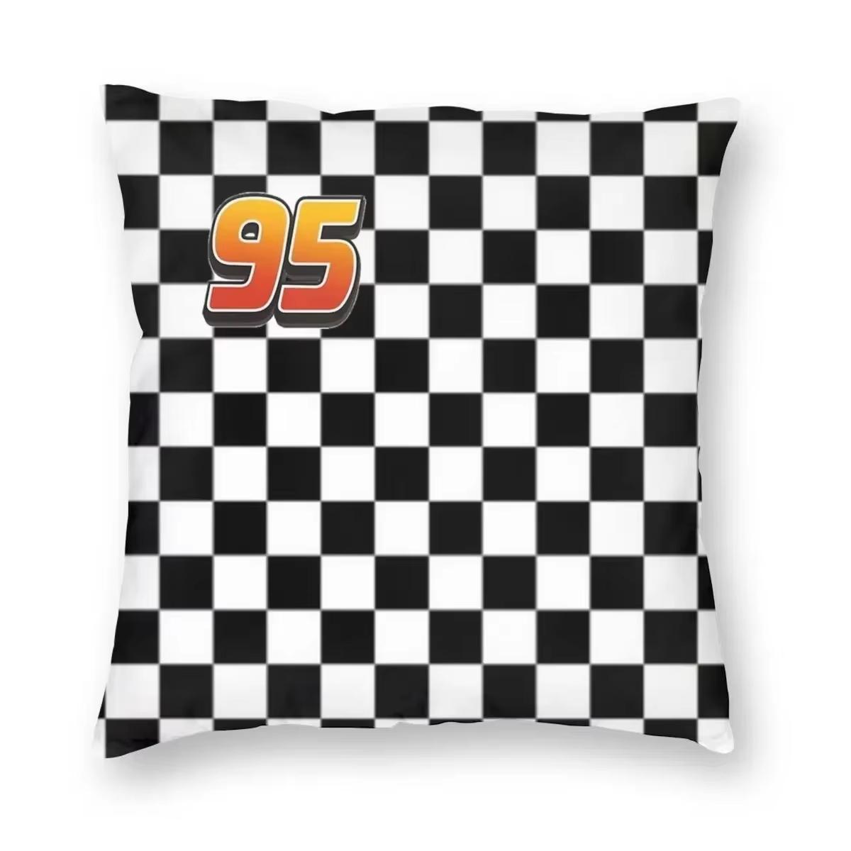 Lightning Mcqueen 95 Galaxie Kissenbezug - Zweiseitig Bedruckte Cartoon Quadratische Kissenhülle Schlafzimmer Deko Geschenk Peach skin 18*18(CM)-1Pcs white
