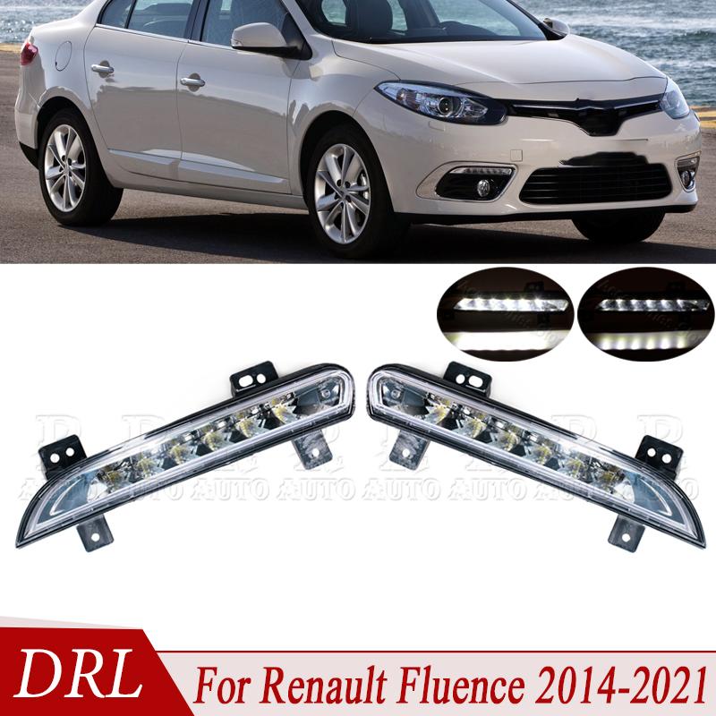 LED DRL Daytime Driving Running For Renault Fluence 2014 2015 2016 2017-2021 Front Bumper DRL Day Light Lamp 266057986 266005976