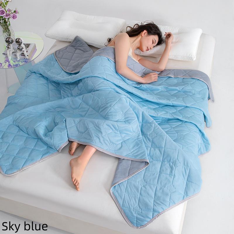 

Новое мягкое охлаждающее одеяло, легкое гладкое одеяло с кондиционером, легкое летнее прохладное одеяло, двухстороннее холодное покрывало 100x150cm 39x59in&CHINA небесно-голубой