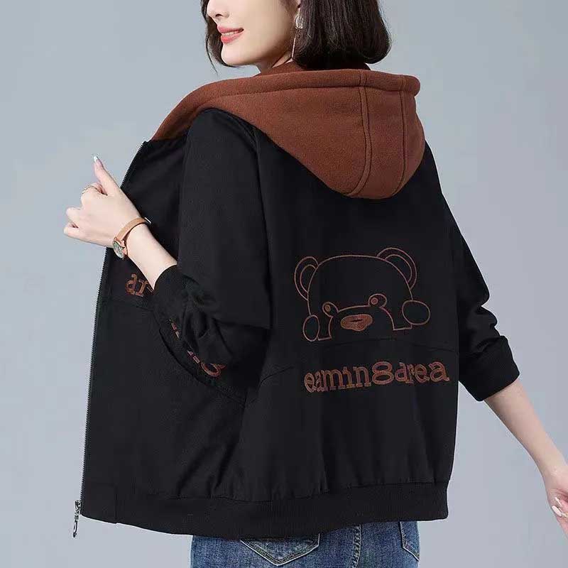 

Пальто для женщин Хлопок Зима Утепленное Повседневное Оверсайз Ветровка Повседневное Универсальное Куртка с капюшоном с мишкой XXXXL коричневый