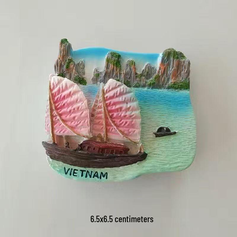 Mezinárodní kolekce pryskyřičných magnetů na lednici: Maďarsko, Dubaj, Thajsko, Polsko, Egypt, Itálie, Austrálie, Německo, Španělsko, Belgie