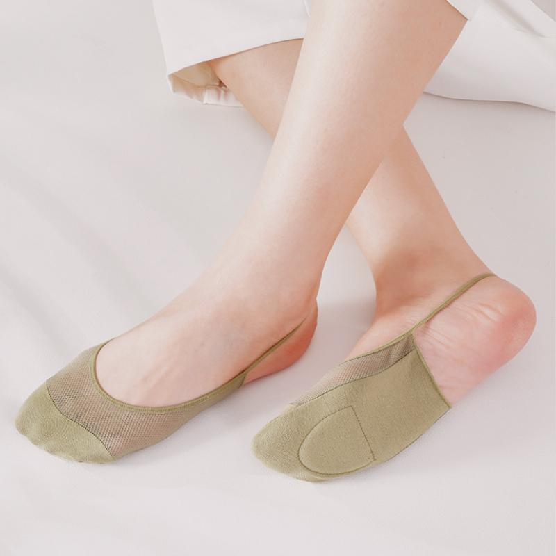 Mesh Half Palm Socks Women High Heels Socks Women Spring and Summer Thin Sponge Pad Garter Socks Invisible Socks Non-slip No Heel Fall Off Socks