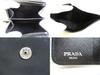 Authentic PRADA Black Nylon Saffiano Leather Bifold Wallet Compact Wallet #b246  Seller Refurbished