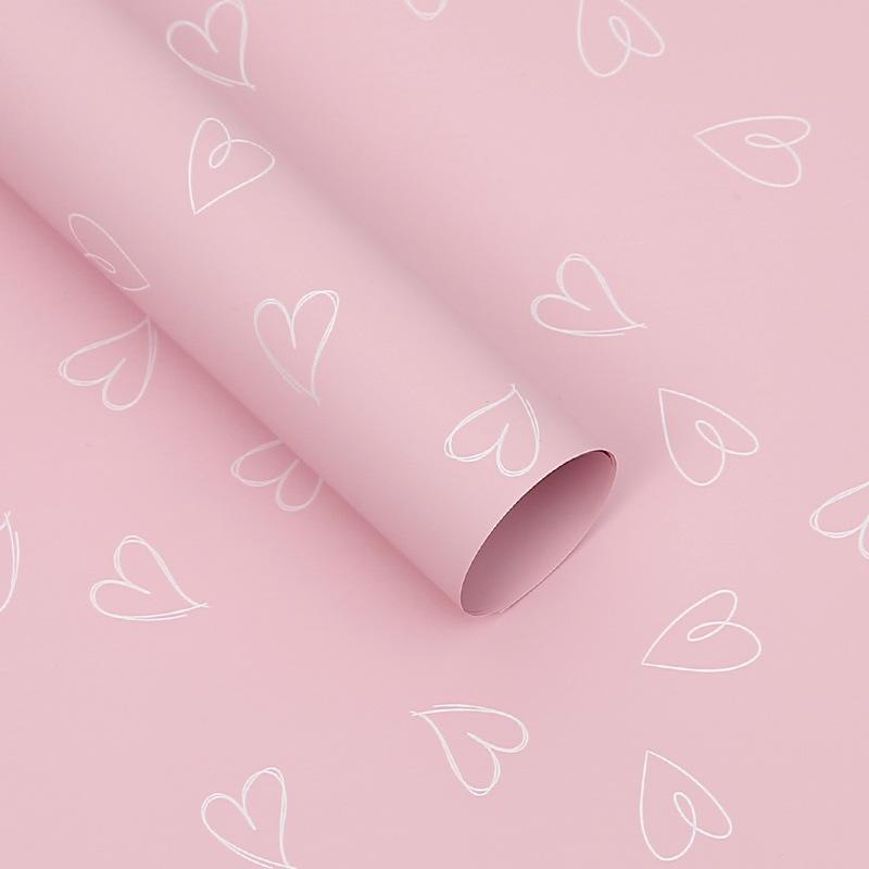 20Pcs Heart Printed Wrapping Paper Florist Bouquet Packaging Gift Wrapping Paper for Birthday Party DIY Craft Art Paper Roll