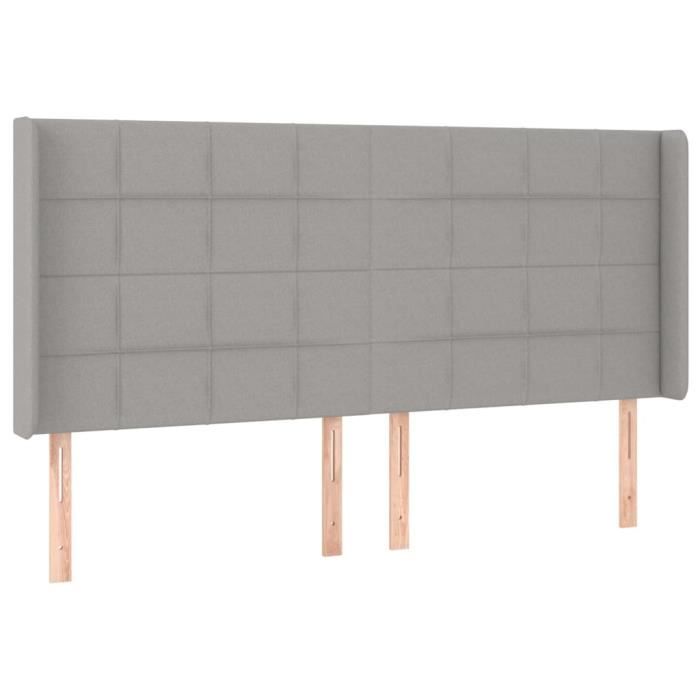 VidaXL Headboard with Ears Light Grey 163x16x118-128 Cm Fabric3119586
