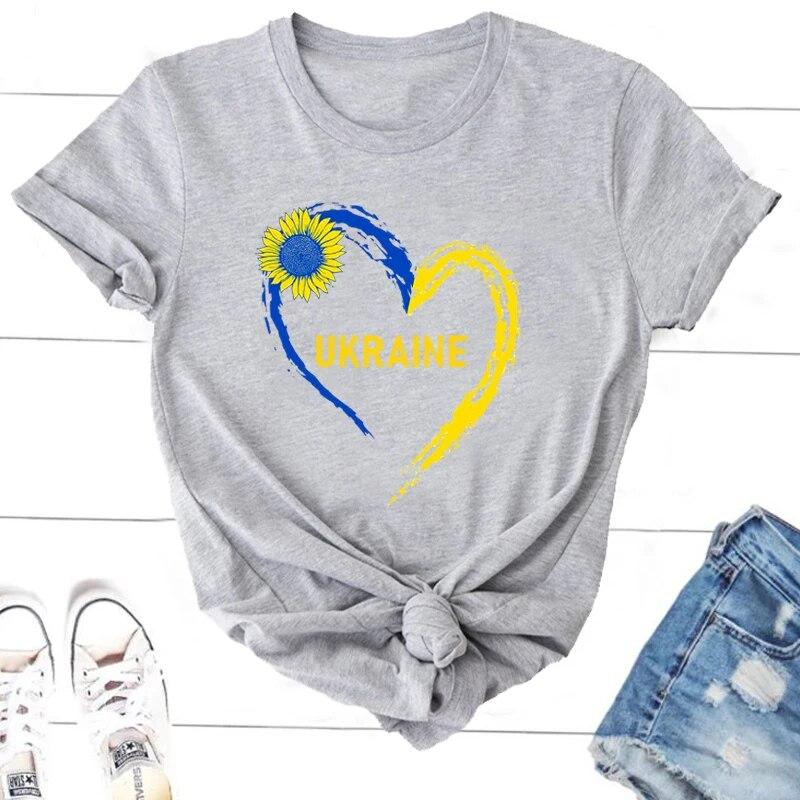 Ukraine Sunflower T-shirt Vintage Ukrainian Lovers Print Graphic T Shirts Women Short Sleeve Y2k Top Casual Tee Shirt Tops Unisex