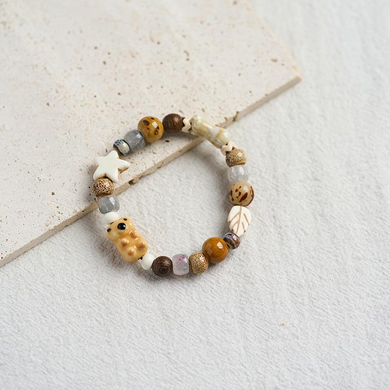 Jingdezhen Keramikarmband: Handgefertigtes Perlenwebarbeit Geschenk für Frauen im altchinesischen Stil