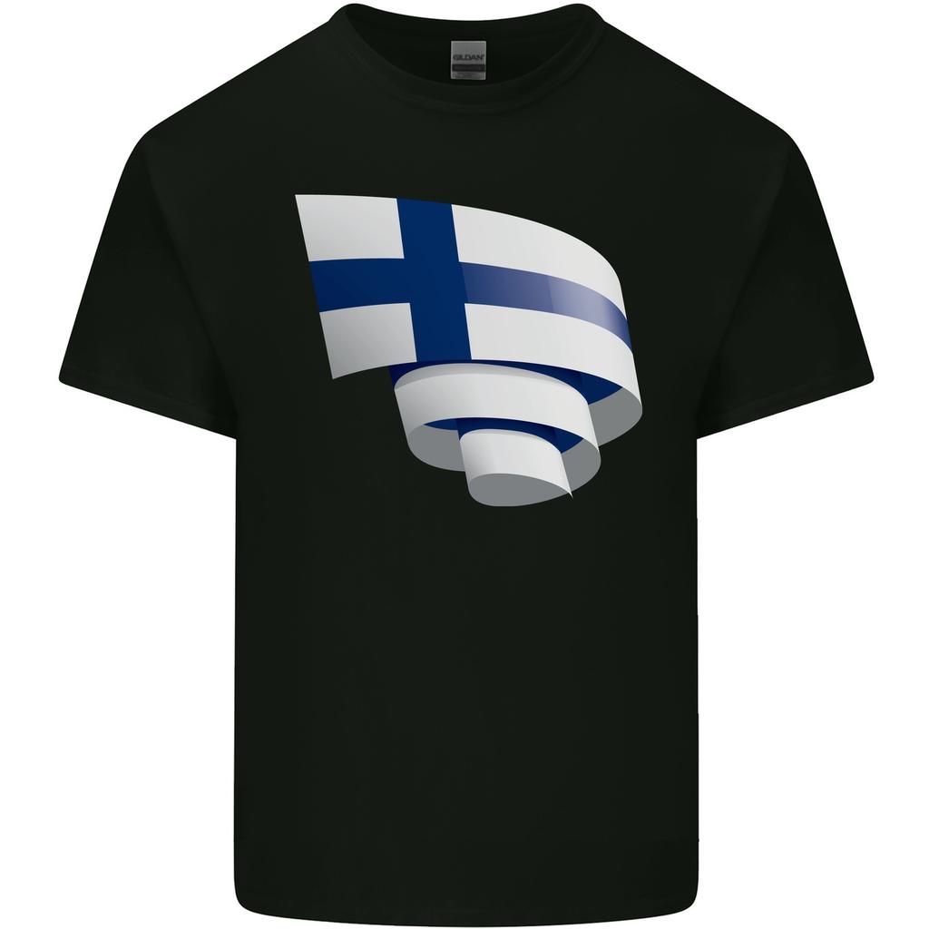 Curled Finland Flag Finnish Day Football Unisexs Light Cotton TShirt