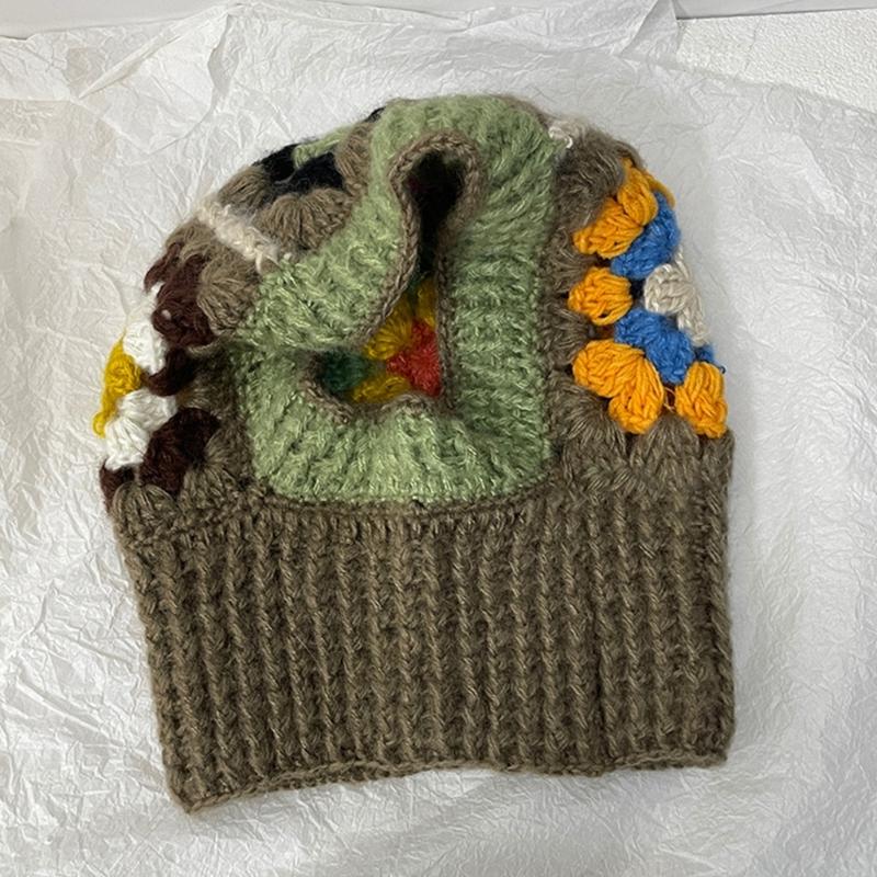 Dzianinowa kominiarka z wzorem kwiatowym dla uczniów, dorosłych. Wiatroszczelna czapka zimowa, ochrona szyi. Dla nastolatków, utrzymująca ciepło. Czapka rowerowa