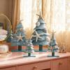 4Pcs/Set Blue Coastal Christmas Tree Ornaments Wooden Ocean-Themed Table Centerpieces Xmas Party Figure Home Decor
