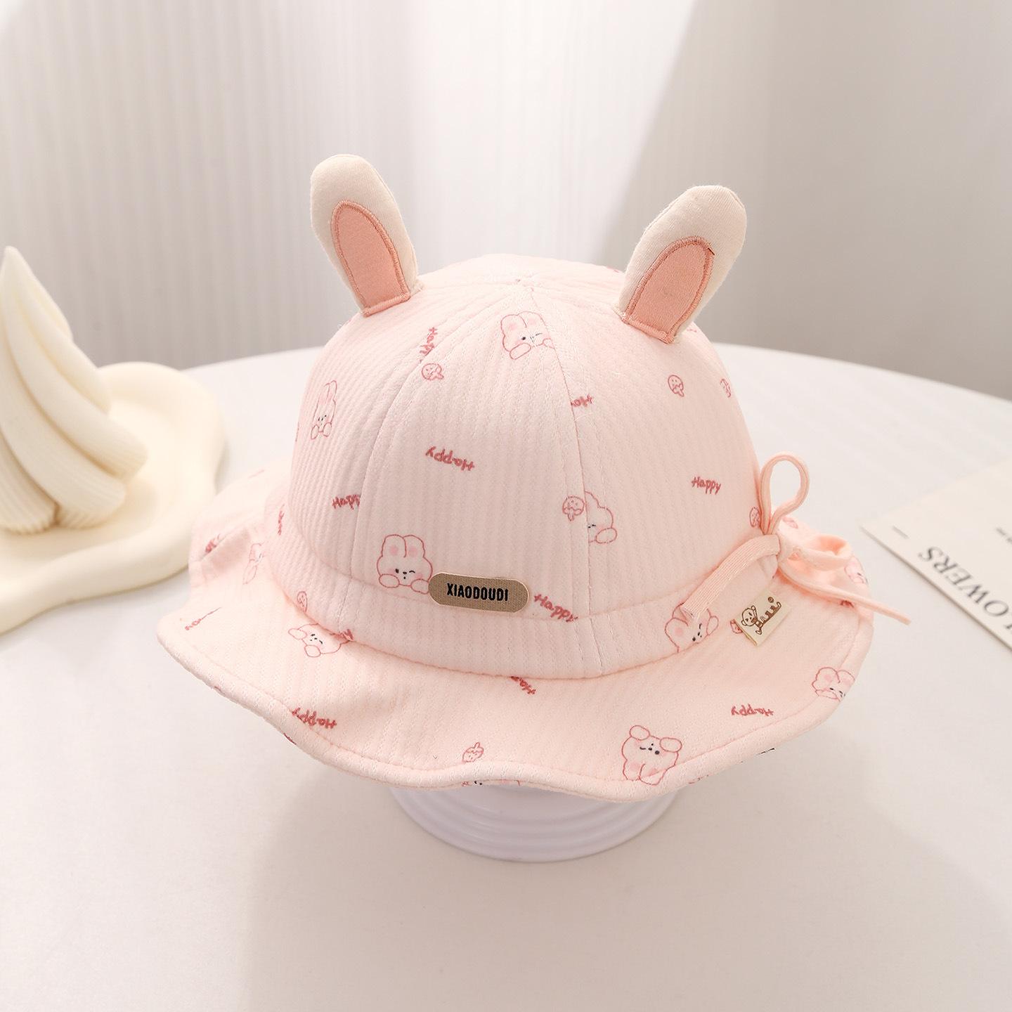 Baby Cartoon Windproof Bucket Hat Autumn Winter Warm Sun Hat For Infants And Toddlers Soft Protective Cap hat circumference 48cm