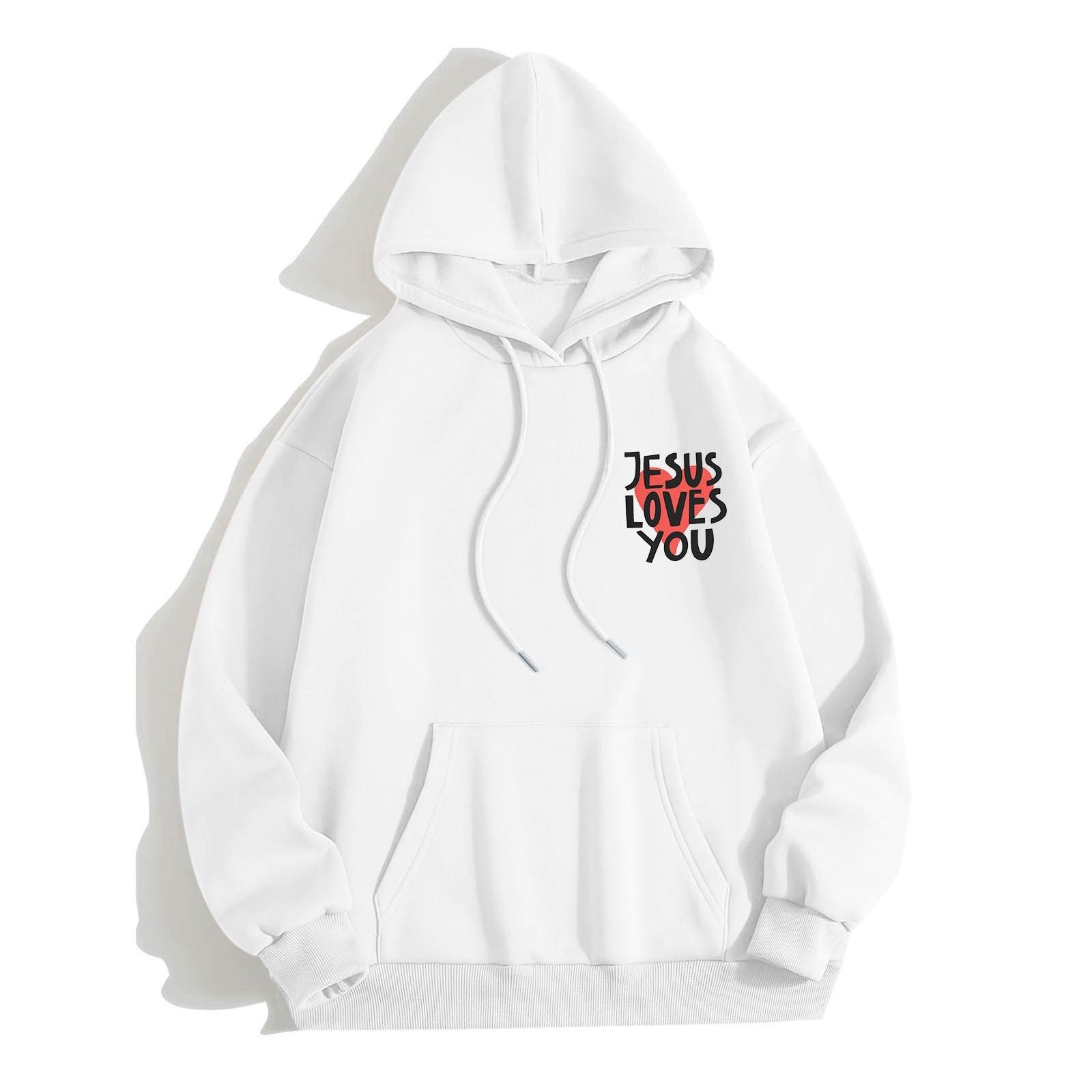 

Женская мода свободный повседневный круглый вырез длинный рукав пуловер с принтом топ свитшот M белый