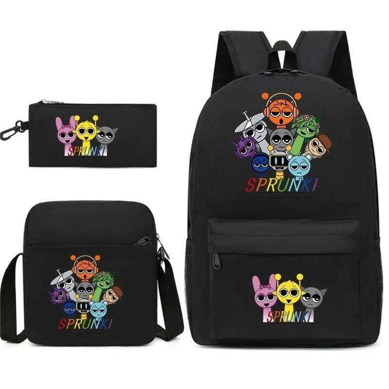 Game Merchandise Cartoon Printing Fashion Children'S Pencil Case Messenger Bag Three-Piece Set Primary And Secondary School School Bag