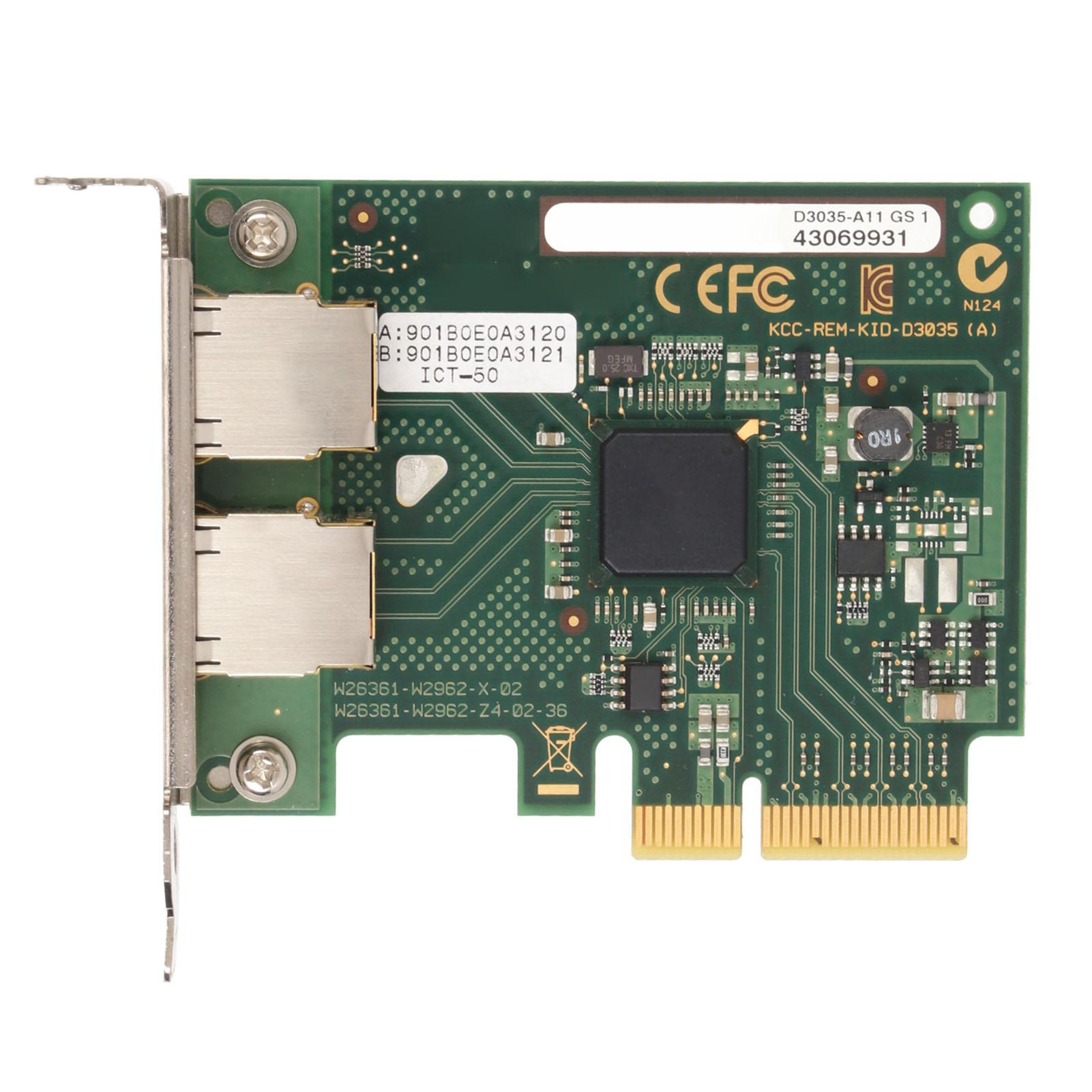 

Server Network Adapter 101001000Mbps 2 RJ45 Remote Wake Up Self Adaptive PCIe Network Card for