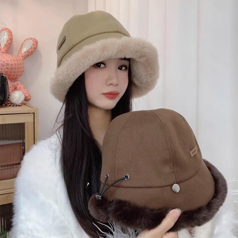 New Winter Korean Version Can Be Hung with Masks with Large Head Circumference Showing Small Thickened Thermal Basin Hat