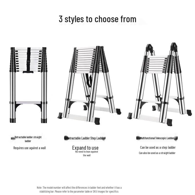 BUBUWEN Stainless Steel Telescopic Ladder