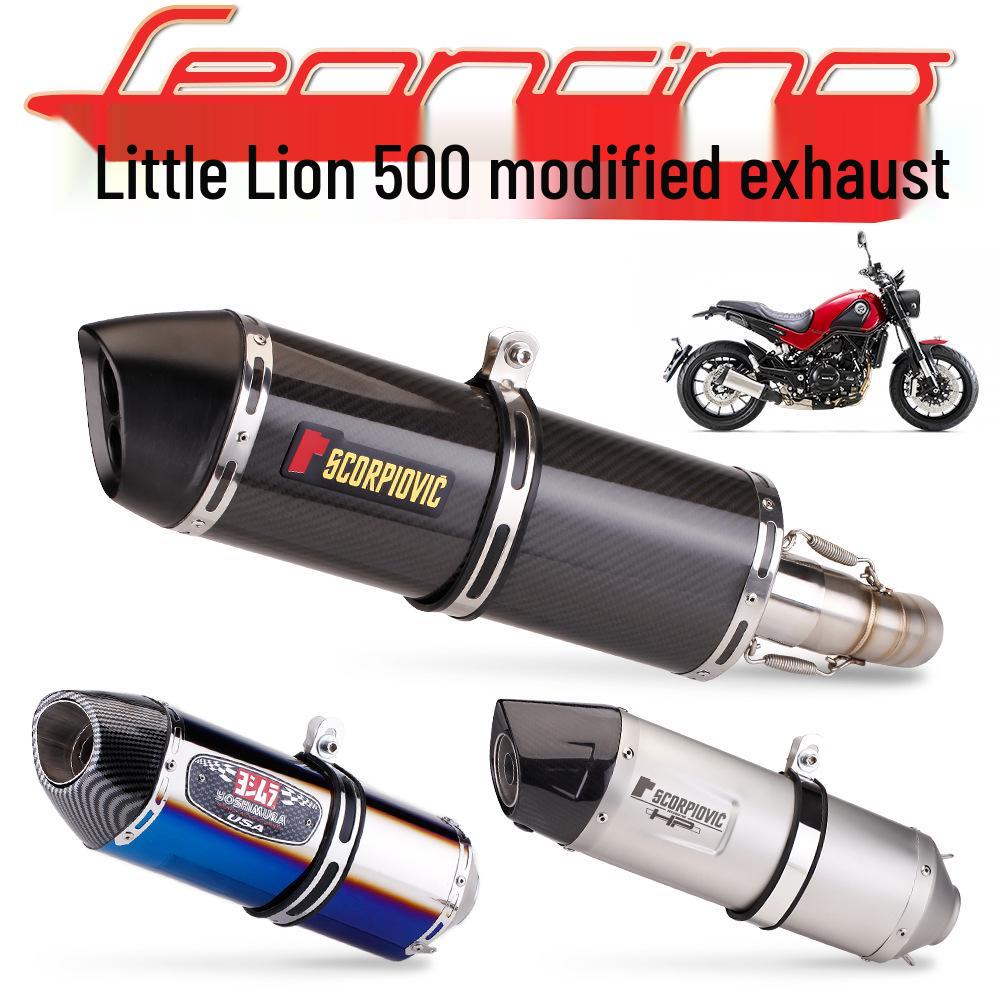 Benelli Leoncino 500 Carbon Fiber Mid-Section Tail Exhaust Pipe, Easy Installation.