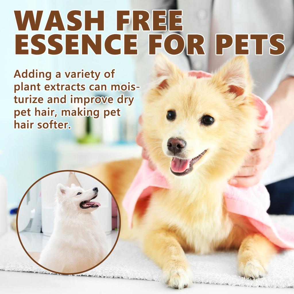 Yegbong Pet Wash Free Essence Suit Katze und Hund Weiche Haarreinigung Dekontamination Desodorierung und Duftretention Trockenreinigungspflege