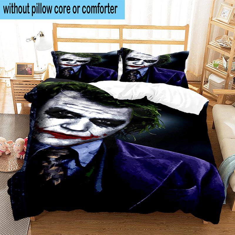 3PCS Jo-ker's Masked Faces 3pcs Bedding,Including 3PCS Duvet Cover And 2pcs Pillowcases Perfect for Christmas,Ideal for Bedroom, Dormitory
