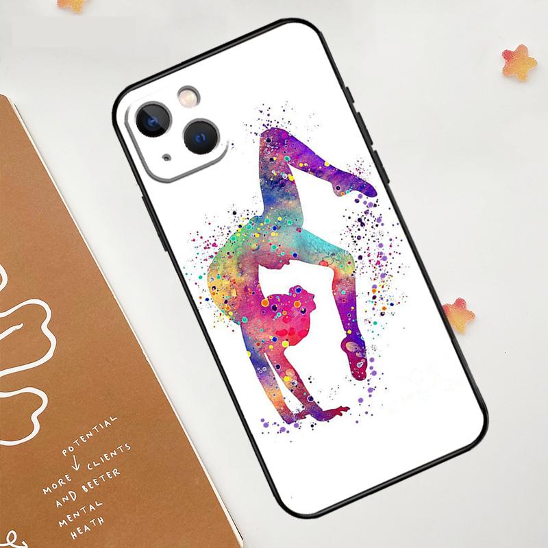 Love Gymnastics Case For iPhone 13 12 11 14 15 16 Pro Max Mini XR XS X Plus Silicone Bumper Cover Capa