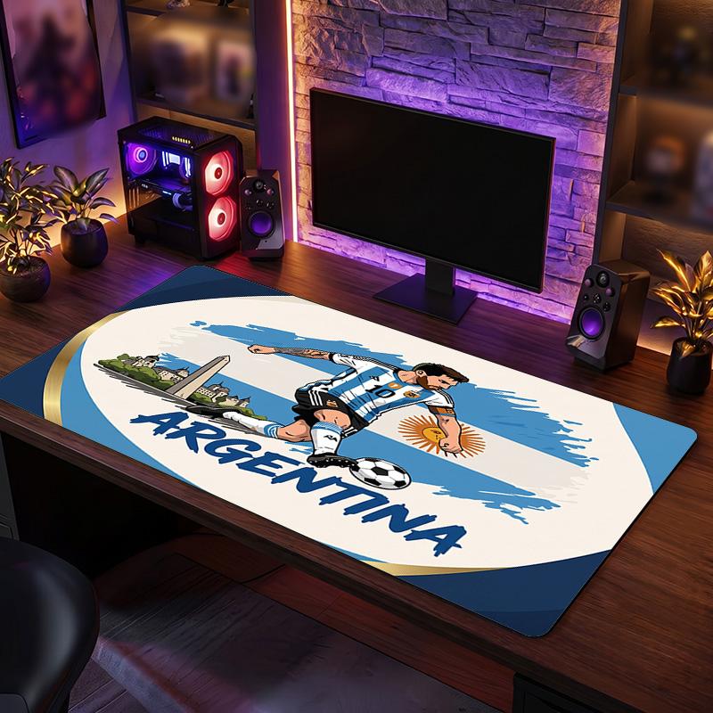 Tappetino Mouse Scudo Calcio Argentina, Tappetino da Scrivania Esteso Antiscivolo in Gomma per Gaming Ufficio Laptop Regalo per Fan