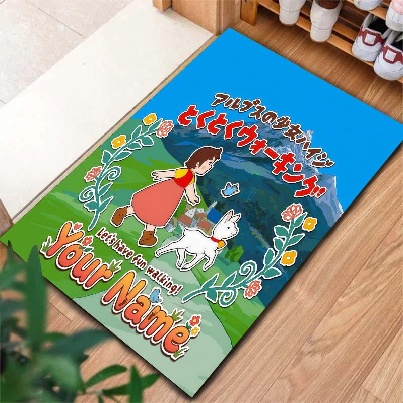 Heidi Alps Cartoon Custom Name Carpet Rug For Living Room Bedroom Home Sofa Decoration Kids Play Nonslip Floor Mat
