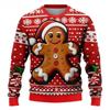 Women's, and Teenagers' Ugly Christmas Sweaters, Christmas Gingerbread Man Patterned Round Neck Sportswear Y2k Clothes