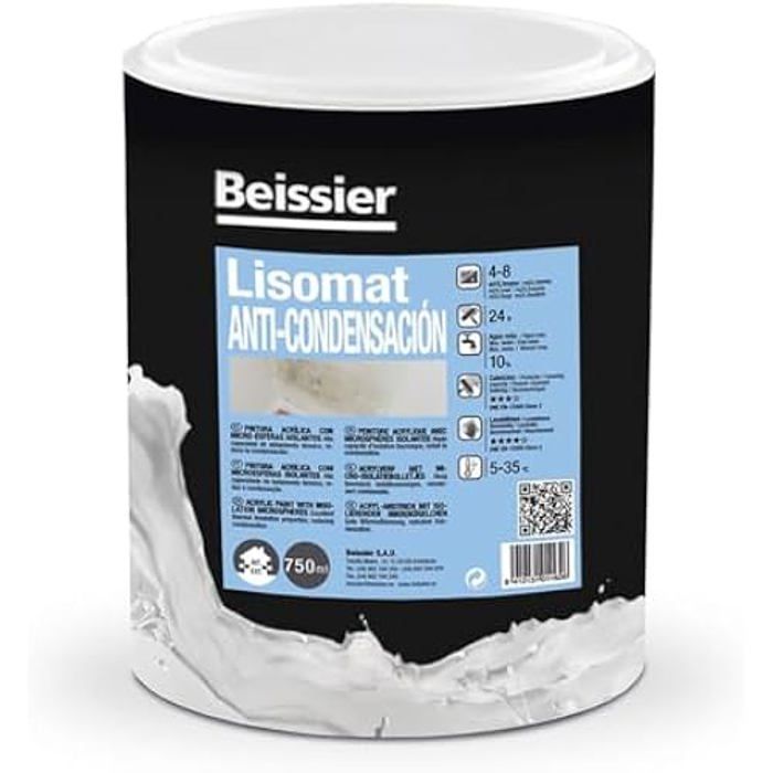 Peinture Anti-condensation - BEISSIER - Lisomat - 750ml - Blanc - Intérieur