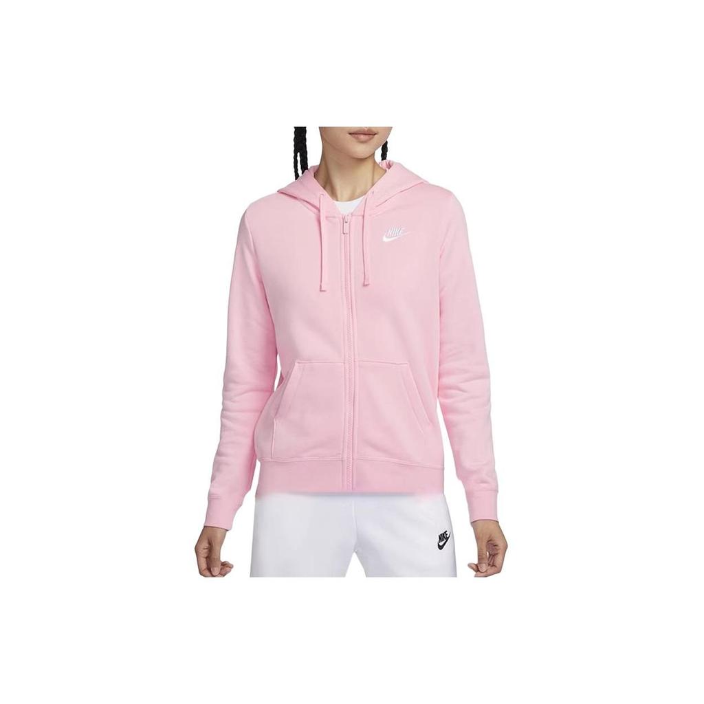 Nike Solid Color Outdoor Casual Sports Zip-Up Hoodie Women Hoodies Pink DQ5472-690
