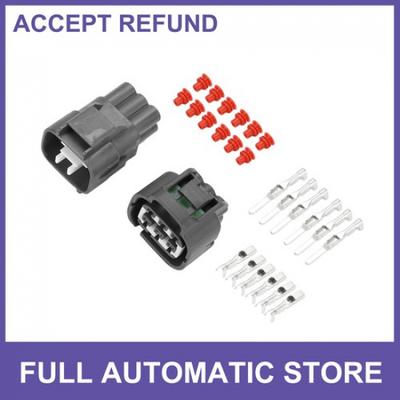 6 Pin Front Headlight Connector Plug 1 Set  for Toyota Plastic Black