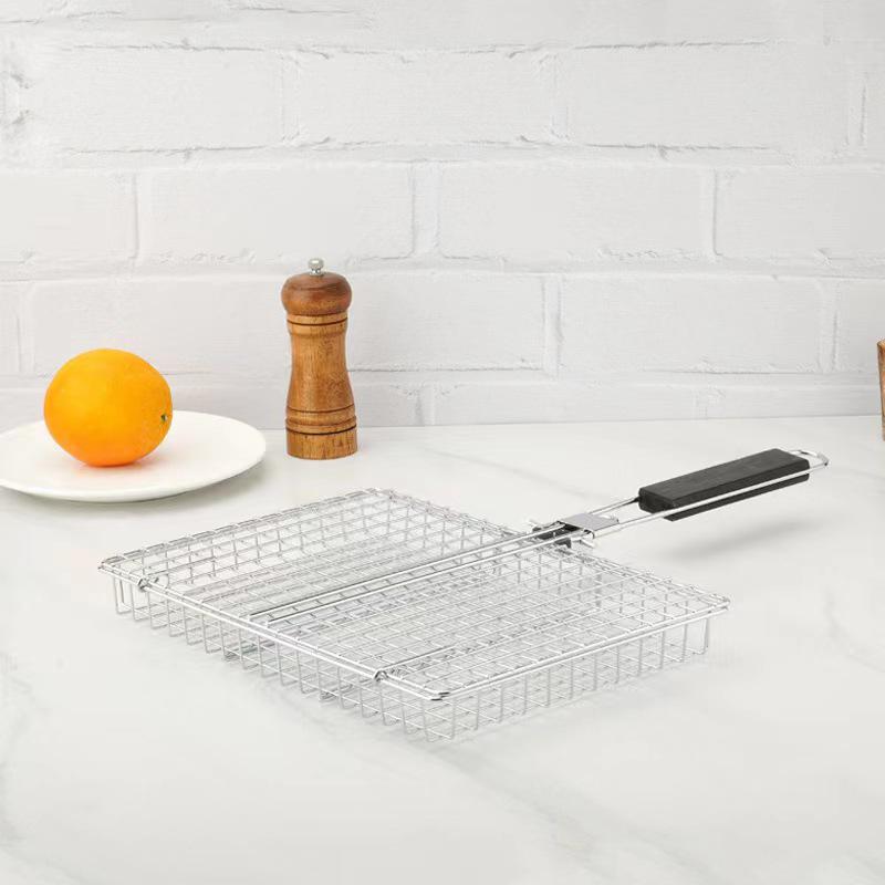 Multi-Function Folding Handle Grill Basket for Chicken, Fish, Meat, and Corn